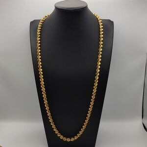 Premier Designs Gold-Tone Twisted Rope Chain Necklace Engraved Tag Lobster Clasp